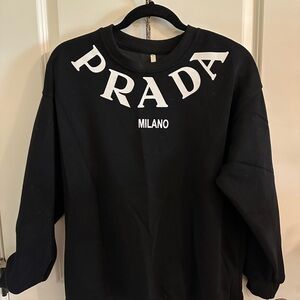 Prada Black and White Logo Sweatshirt